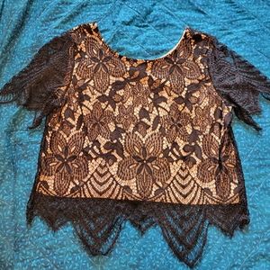NWOT black lace top